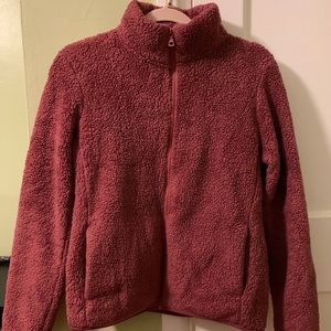 Uniqlo Pink Fluffy Yarn Fleece Full-Zip Jacket